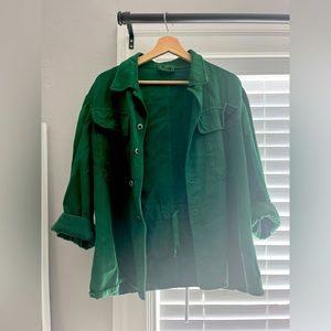 dark green vintage jacket.